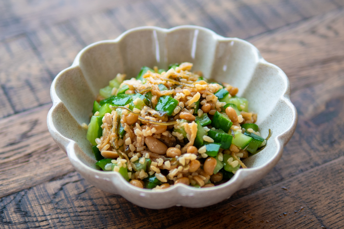 納豆麹のきゅうり塩麹和え