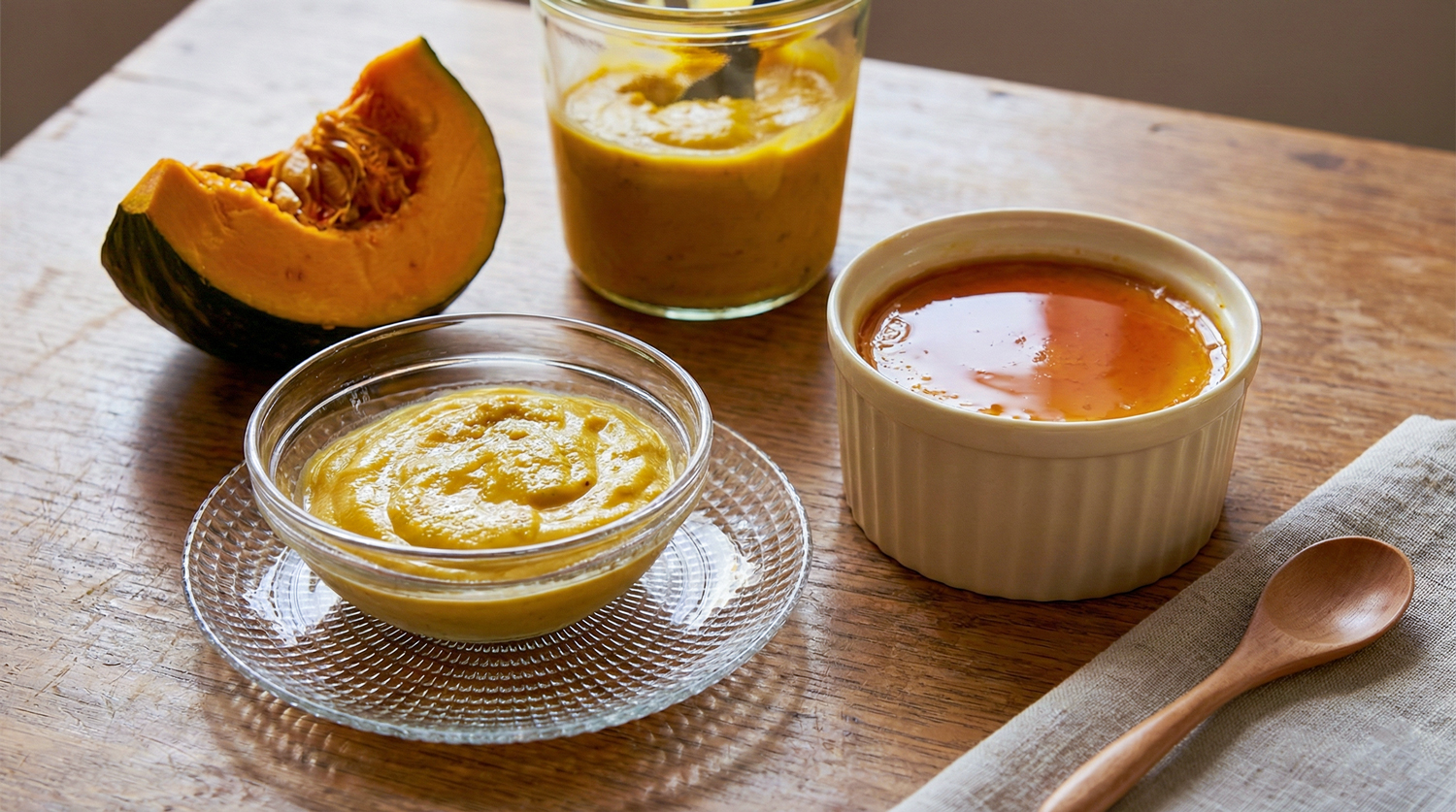 かぼちゃ甘酒プリンのできあがり