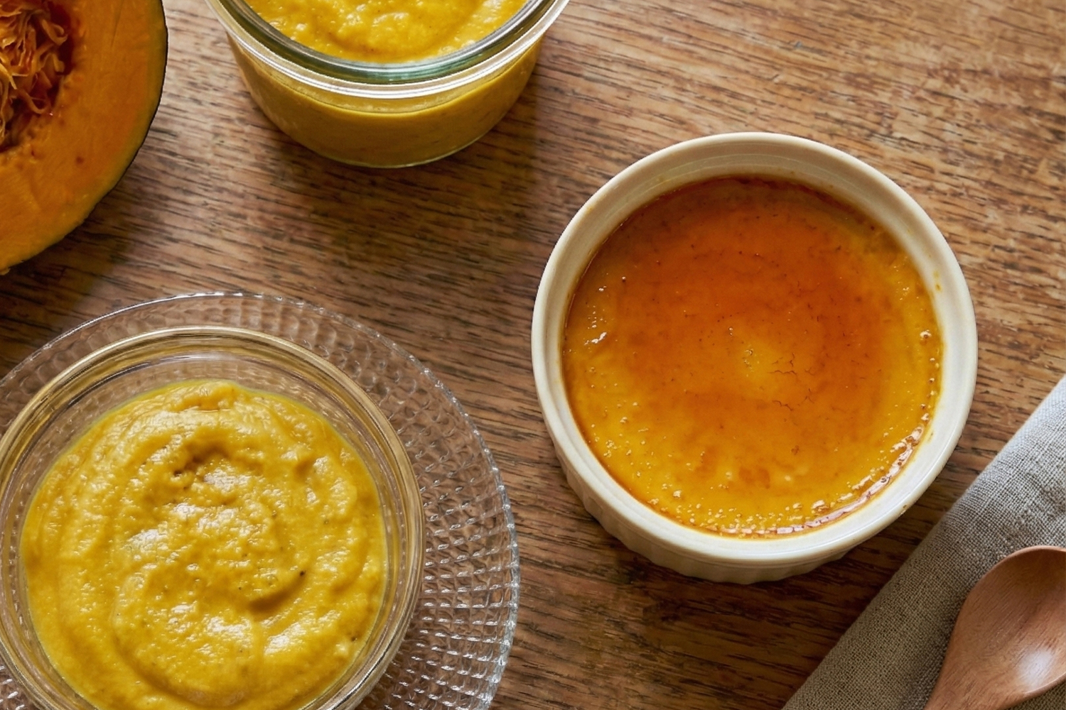 かぼちゃ甘酒のできあがりと、かぼちゃ甘酒