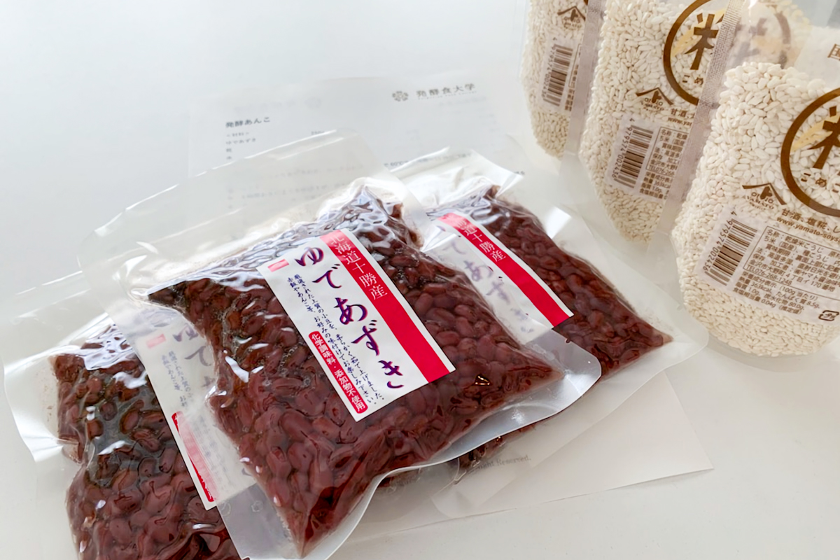ゆであずきと乾燥麹