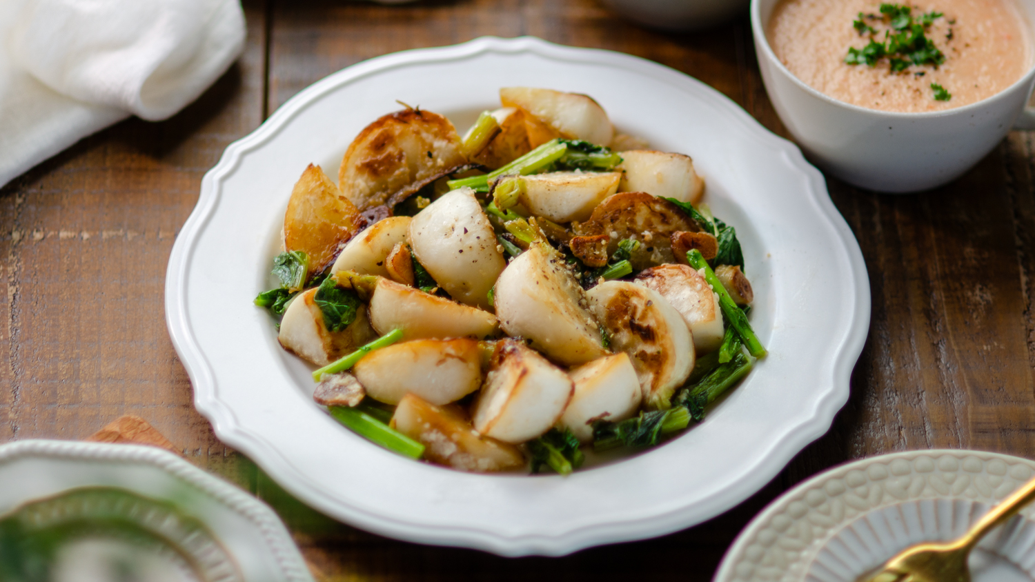 塩麹でカブのガーリックグリル