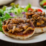 きのことおろし玉ねぎソースの豆腐ハンバーグ