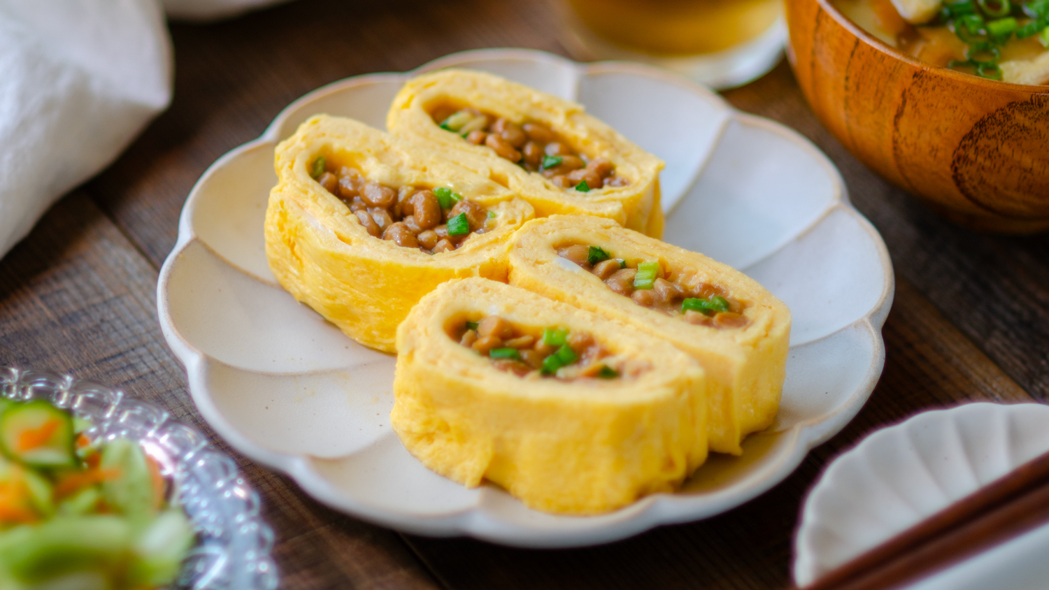 納豆の塩麹卵焼き