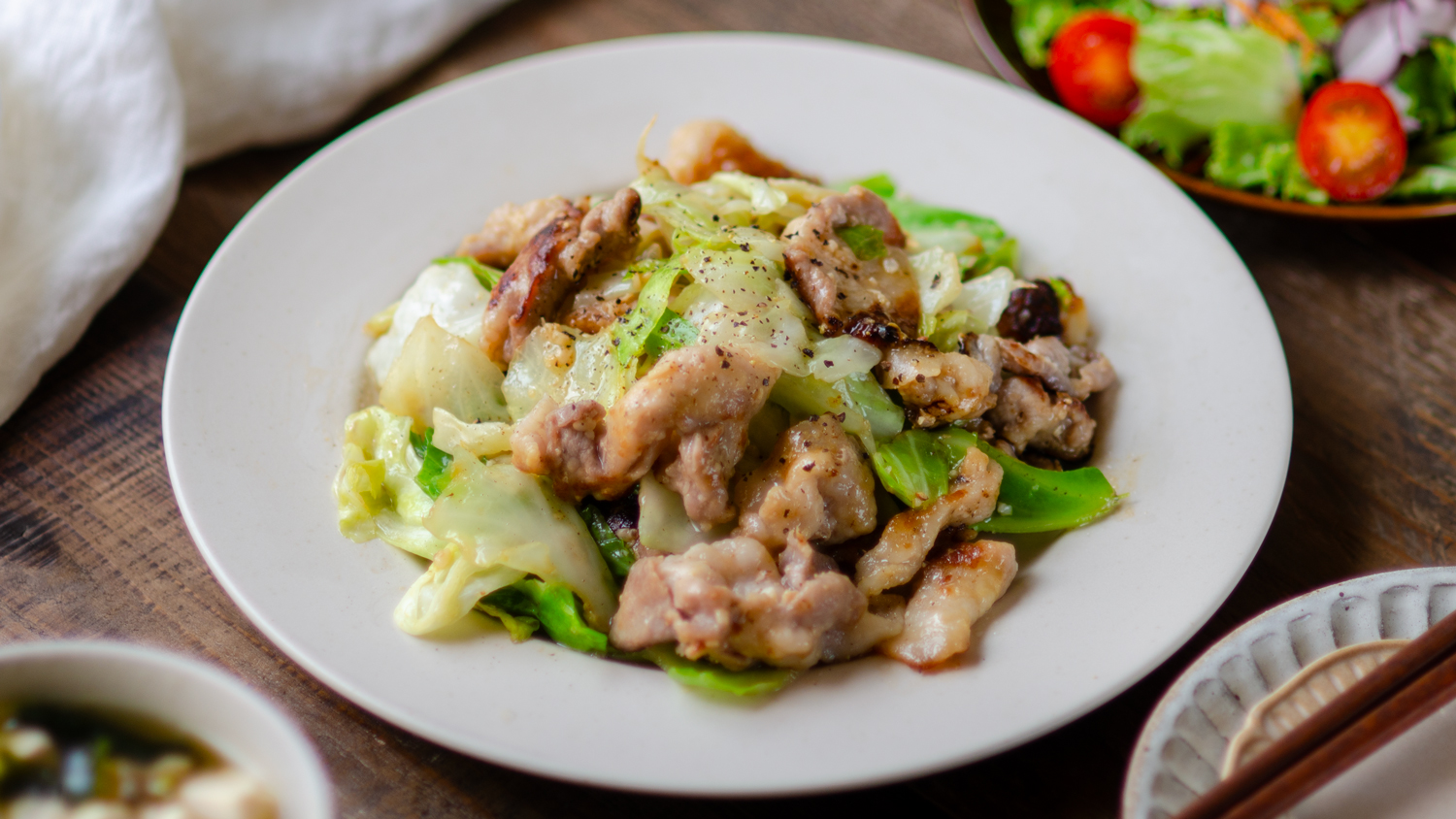豚こま肉とキャベツの旨塩炒め